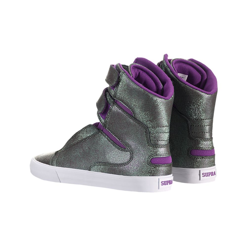 Baskets Montantes Supra Society II Violette Purple/Green-White Femme | HJF-64230160